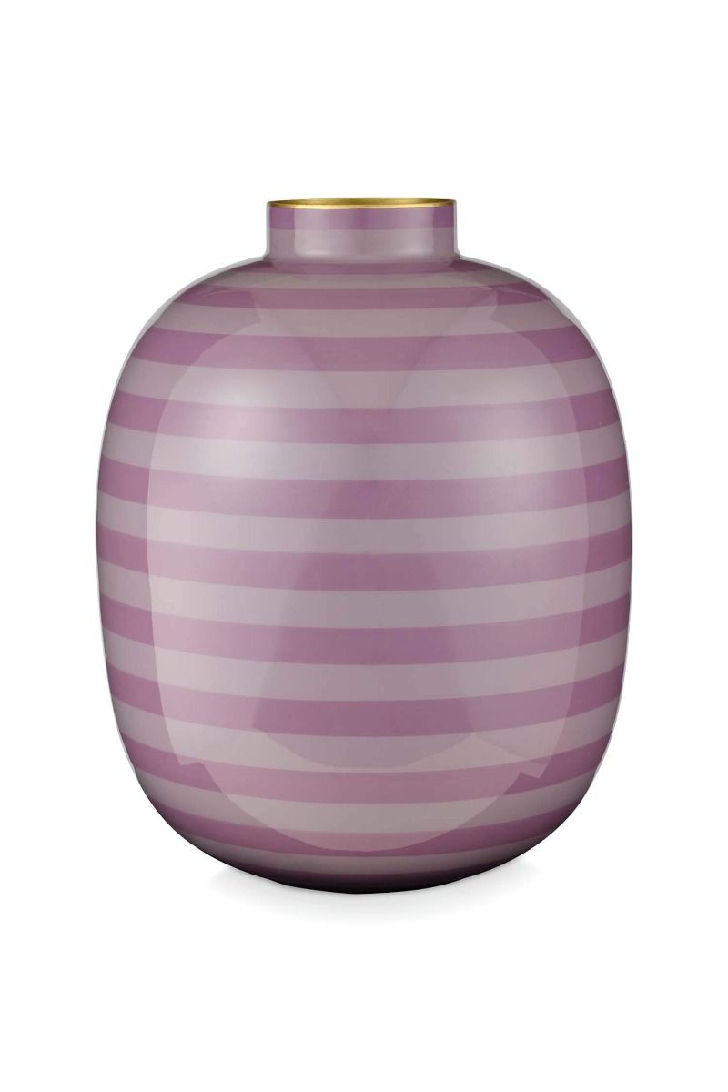 Vaso a righe in metallo