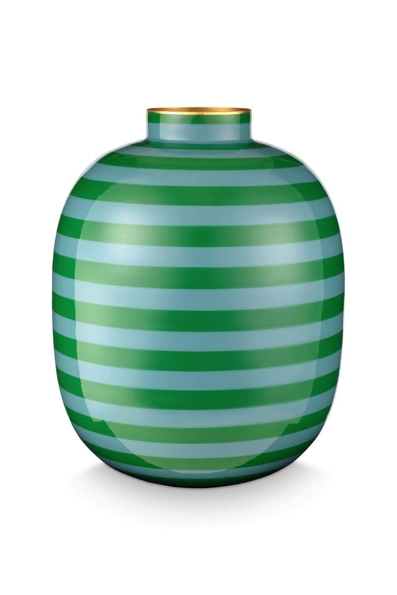 Vaso a righe in metallo