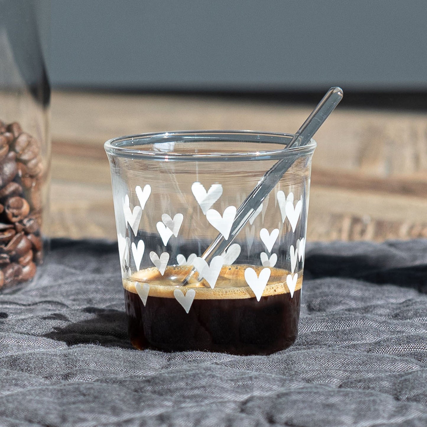 Cuori bianchi - set 4 tazzine