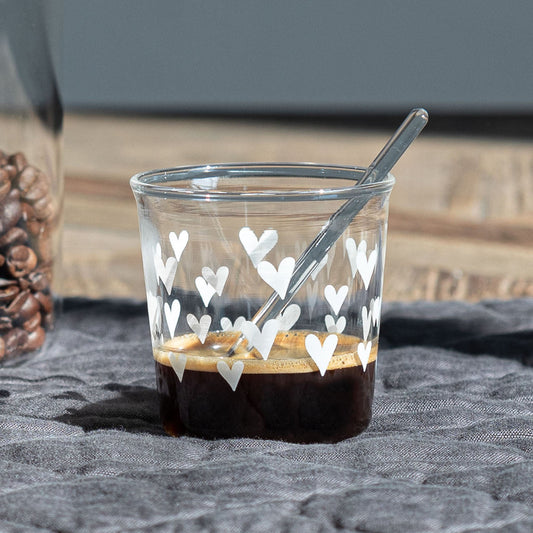 Cuori bianchi  - set 4 tazzine
