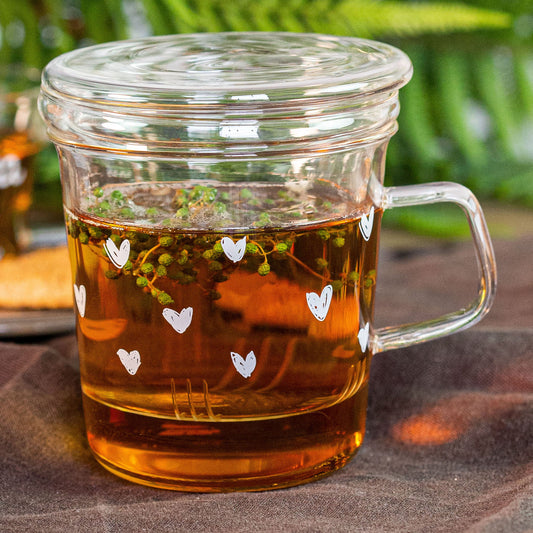 Cuori bianchi - mug con infusore